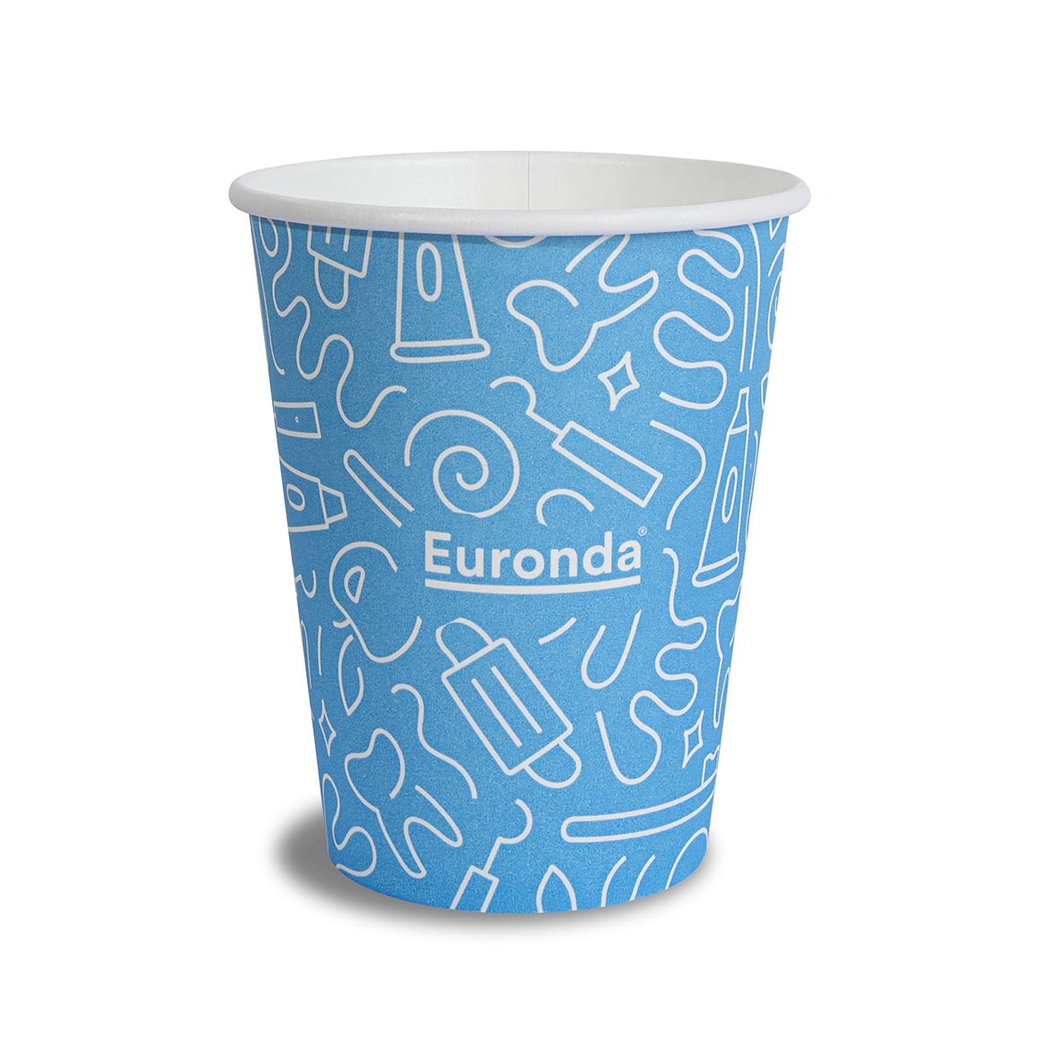 060657 VASOS MONOART GRAFFITI celeste y blanco celulosa 1000 ud - Imagen 1