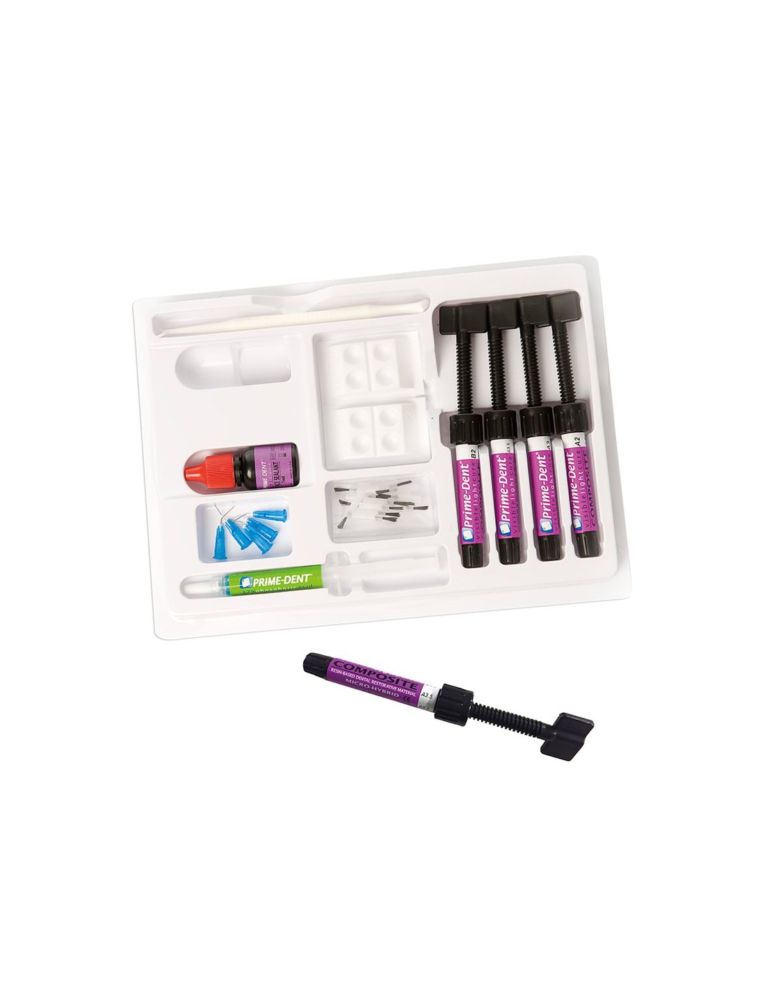 composite-micro-hibrido-kit-4-jeringas-4x45-g COMPOSITE MICROHÍBRIDO KIT PRIME DENTAL - Imagen 1