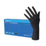 Guantes de nitrilo sin polvo negros (100 uds.)