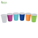 Vasos de papel de colores reciclables (2000 uds.)